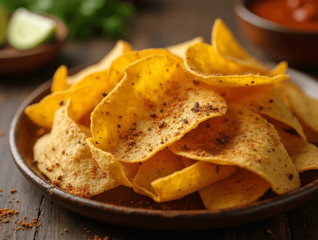 Top 5 Ways to Use Caldo de Pollo Seasoning for Delicious Meals 5 Crunchy and flavorful seasoned tortilla chips with a sprinkle of seasoning.