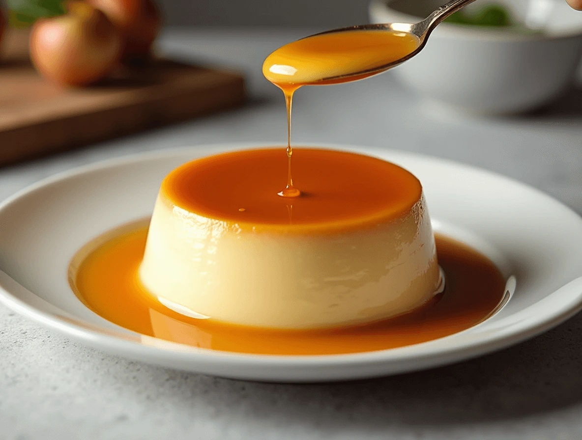Easy Flan Recipe: How to Make This Silky Smooth Treat at Home 6 Chilled flan in ramekin, ready to be flipped to reveal the caramel topping.