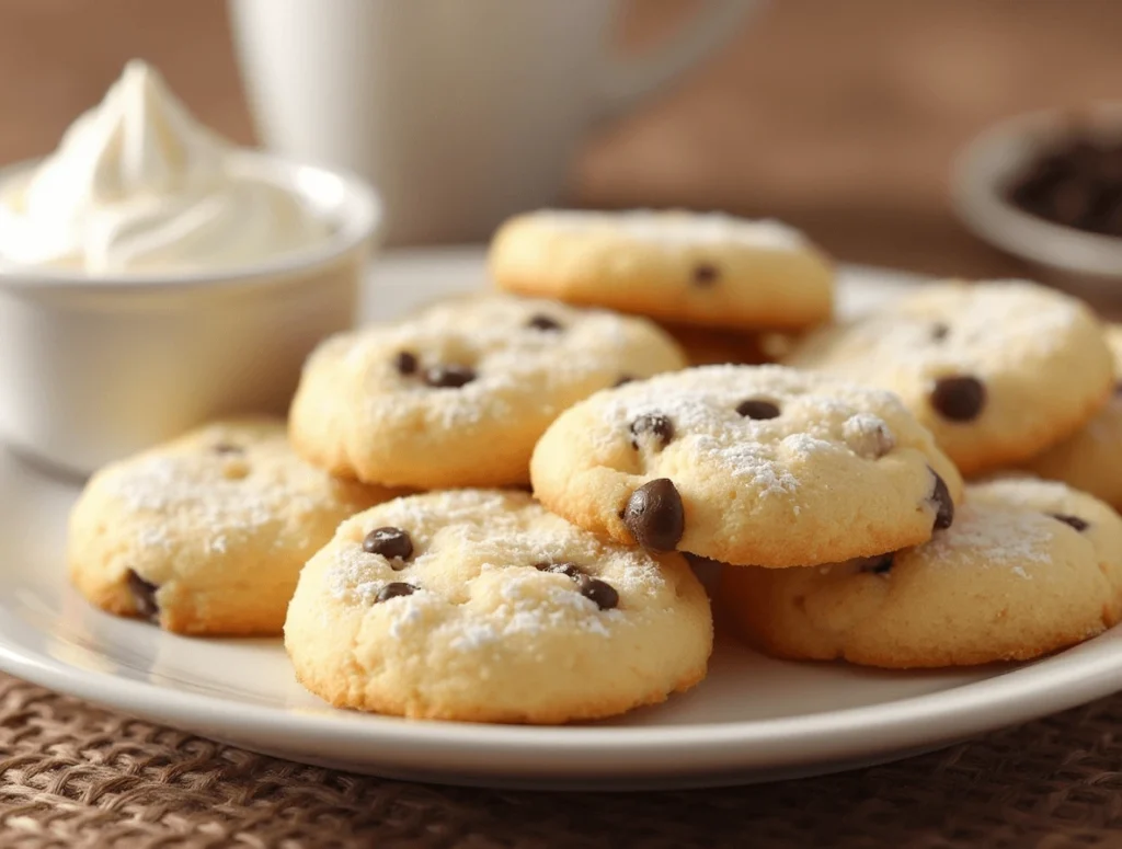 Cool Whip Cookies: The Ultimate Guide to This Quick Dessert 5 Freshly baked Cool Whip Cookies with a golden, soft texture and powdered sugar coating"