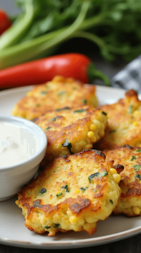 Top 10 Must-Try Blackstone Recipes for Your Next Cookout 10 Crispy zucchini and corn fritters served with dipping sauce at a cookout