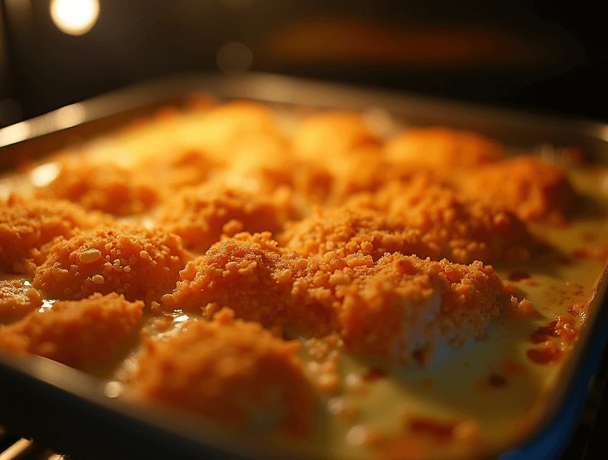 Sushi Bake Salmon: 4 Simple Hacks for a Crispy, Cheesy Top 5 A sushi bake in the oven under the broiler, developing a golden, bubbly cheese topping.