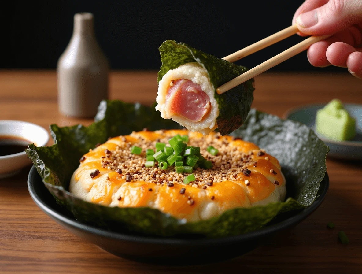Sushi Bake Tuna: 5 Best Toppings to Elevate Your Recipe 6 Crisp nori sheets and a small dish of soy sauce served alongside a freshly baked sushi bake tuna, enhancing the classic sushi experience.