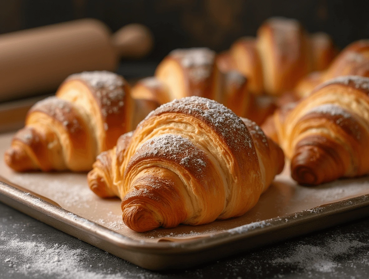 Gipfeli Recipe: 3 Secrets to the Best Homemade Croissants 4 Freshly baked Gipfeli with a golden, flaky crust coming out of the oven.