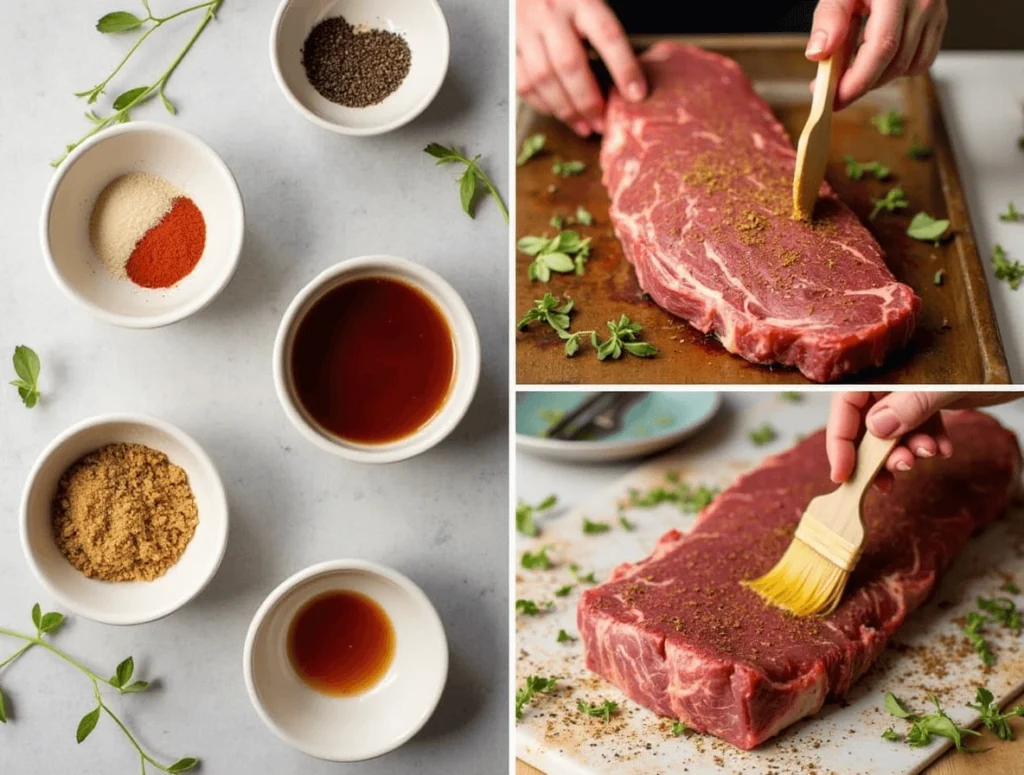 Brisket Recipe: How to Make the Best One at Home 3 Various essential spices and marinades for brisket, including paprika, garlic powder, and brown sugar.