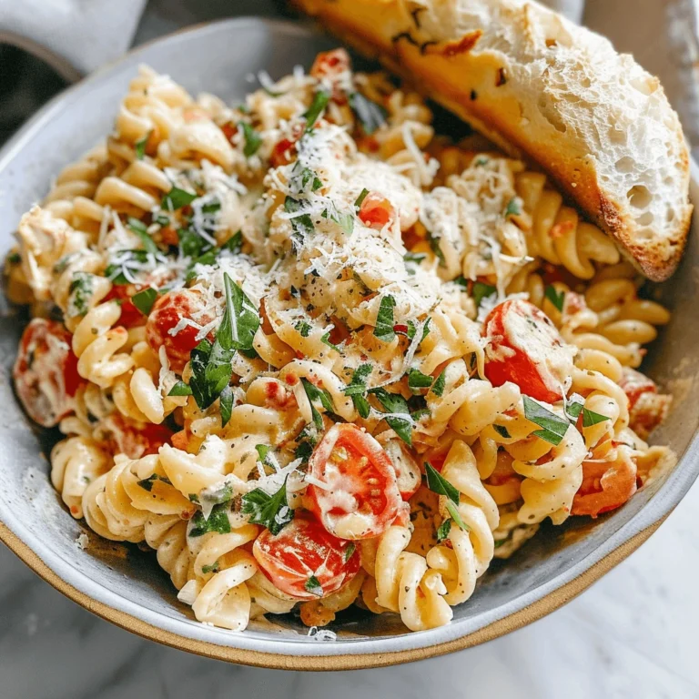 creamy boursin pasta recipe with roasted tomatoes and basil