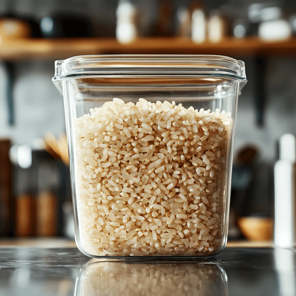 How to Cook Brown Rice Using Rice Cooker (The Easy Hands-Off Method) 11 Stored brown rice in fridge container