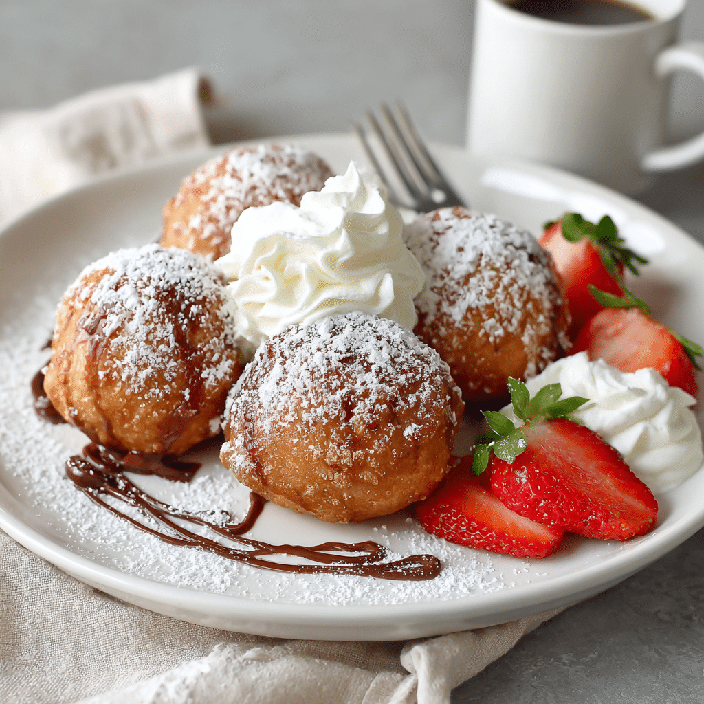 How to Make Fluffy Nutella Pancake Balls (With or Without a Special Pan!) 14 Nutella pancake balls served with fruit and cream